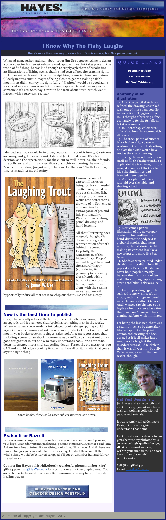 newsletter #8 laughing trout ha! yes!